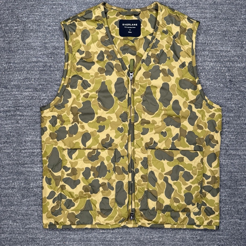 Everlane Renew Liner Vest Men Small Camo Full Zip Puffer Quilted Hunt Outdoor